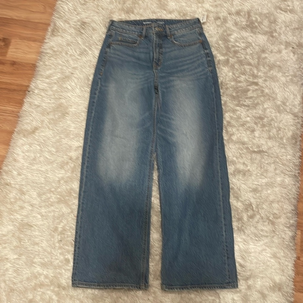 Old Navy Sky High Wide Leg Jeans 8 Extra High Rise